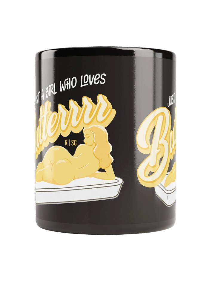 Just a Girl Who Loves Butterrrr Black Mug product image (2)