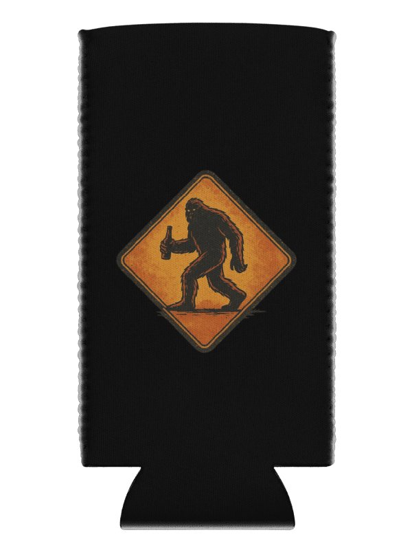 Bigfoot with Beer Crossing – Retro Sasquatch Drinking Coozie product image (9)