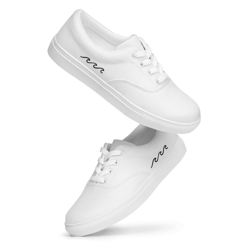 Surfing "Waves" Men's Lace-Up Canvas Shoes product image (9)
