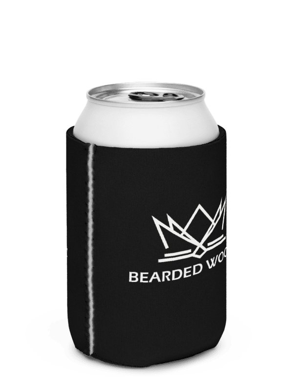 Coozie Can Cooler (Design: Bearded Woodz) Black product image (2)