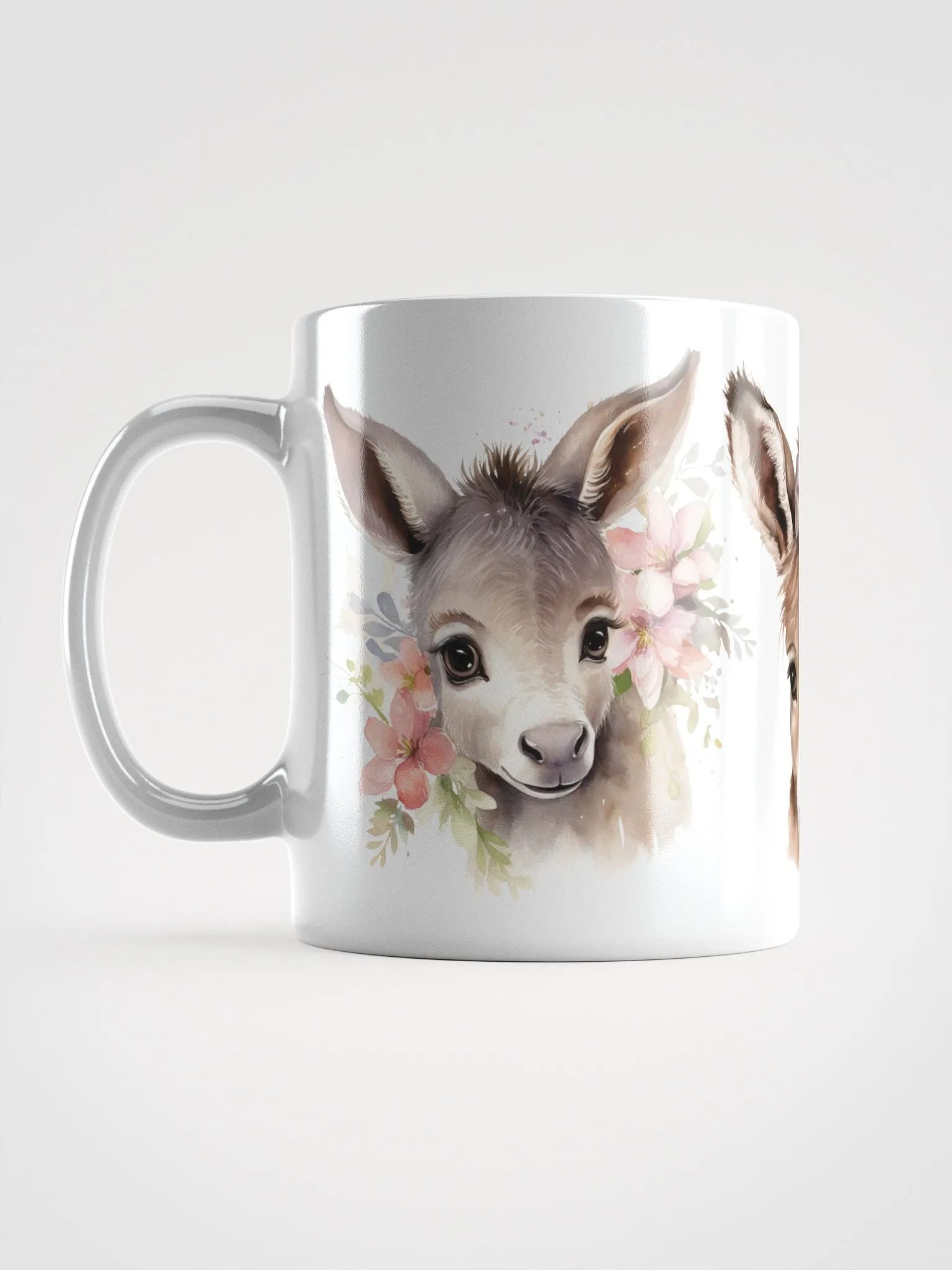 Floral Donkey Trio White Glossy Mug product image (4)