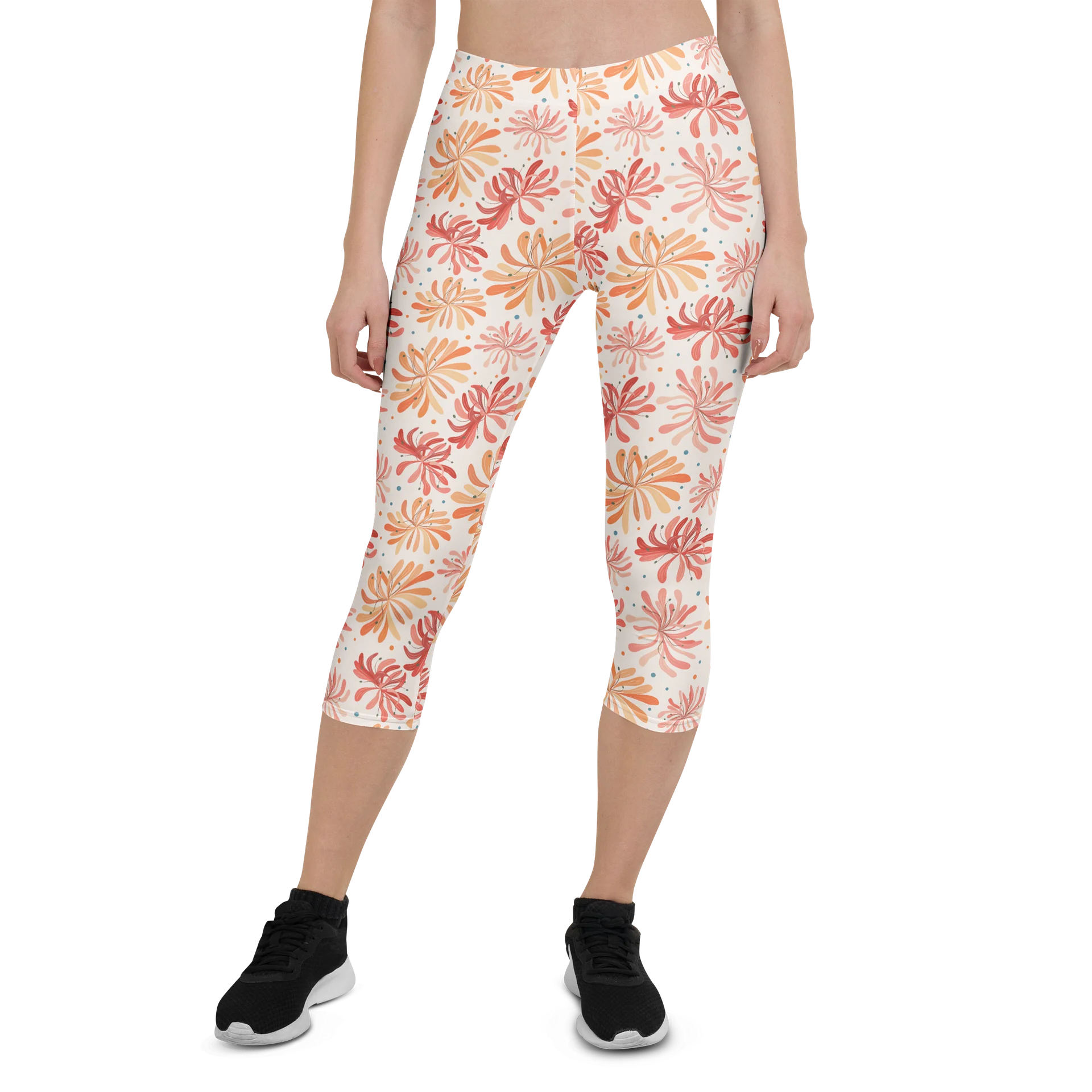 Stylish Blossom Burst Capri Leggings for Everyday Comfort product image (1)