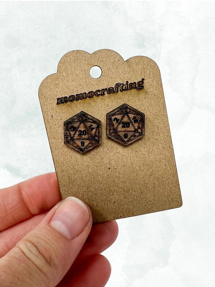 D20 Stud Earrings (Bolivian Rosewood) product image (1)