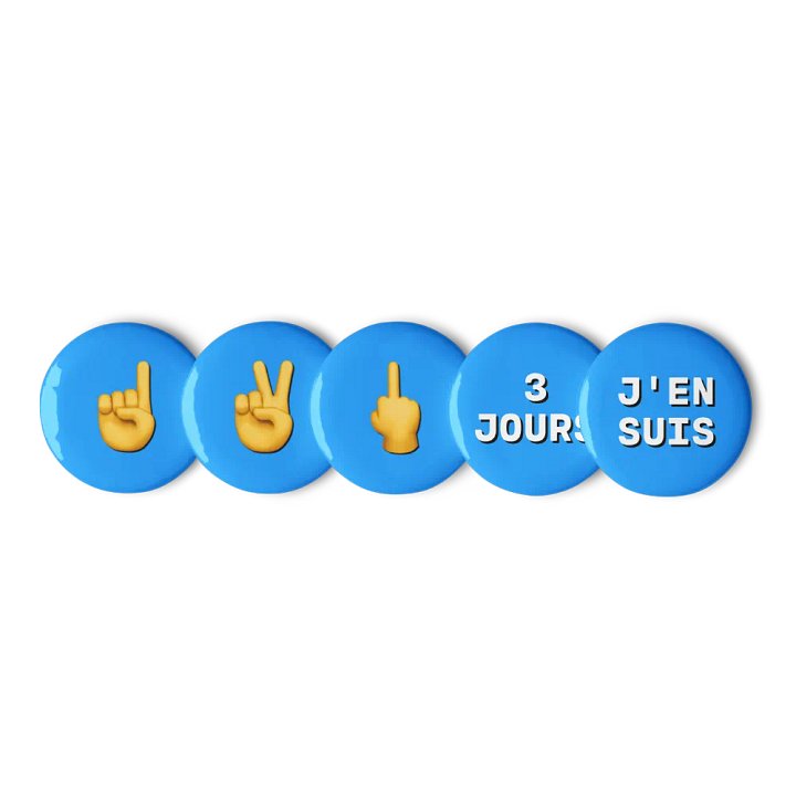 Badges 3 jours j'en suis • Start Up Blue Pin Combo Edition product image (1)