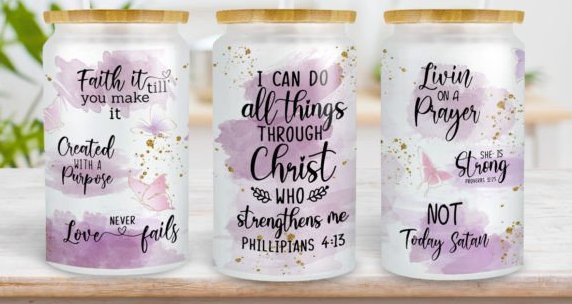 I Can Do All Things Through Christ Glass Tumbler product image (1)