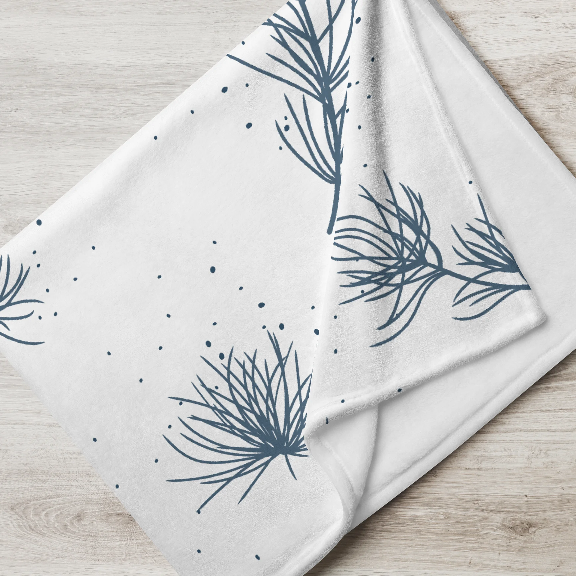 Blue Sprig Pattern Throw Blanket product image (4)