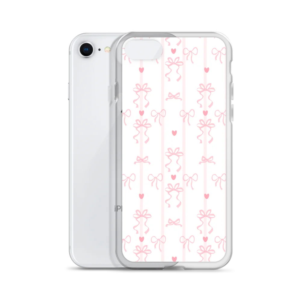 Hand-Drawn Pink Bows Clear iPhone Case product image (55)
