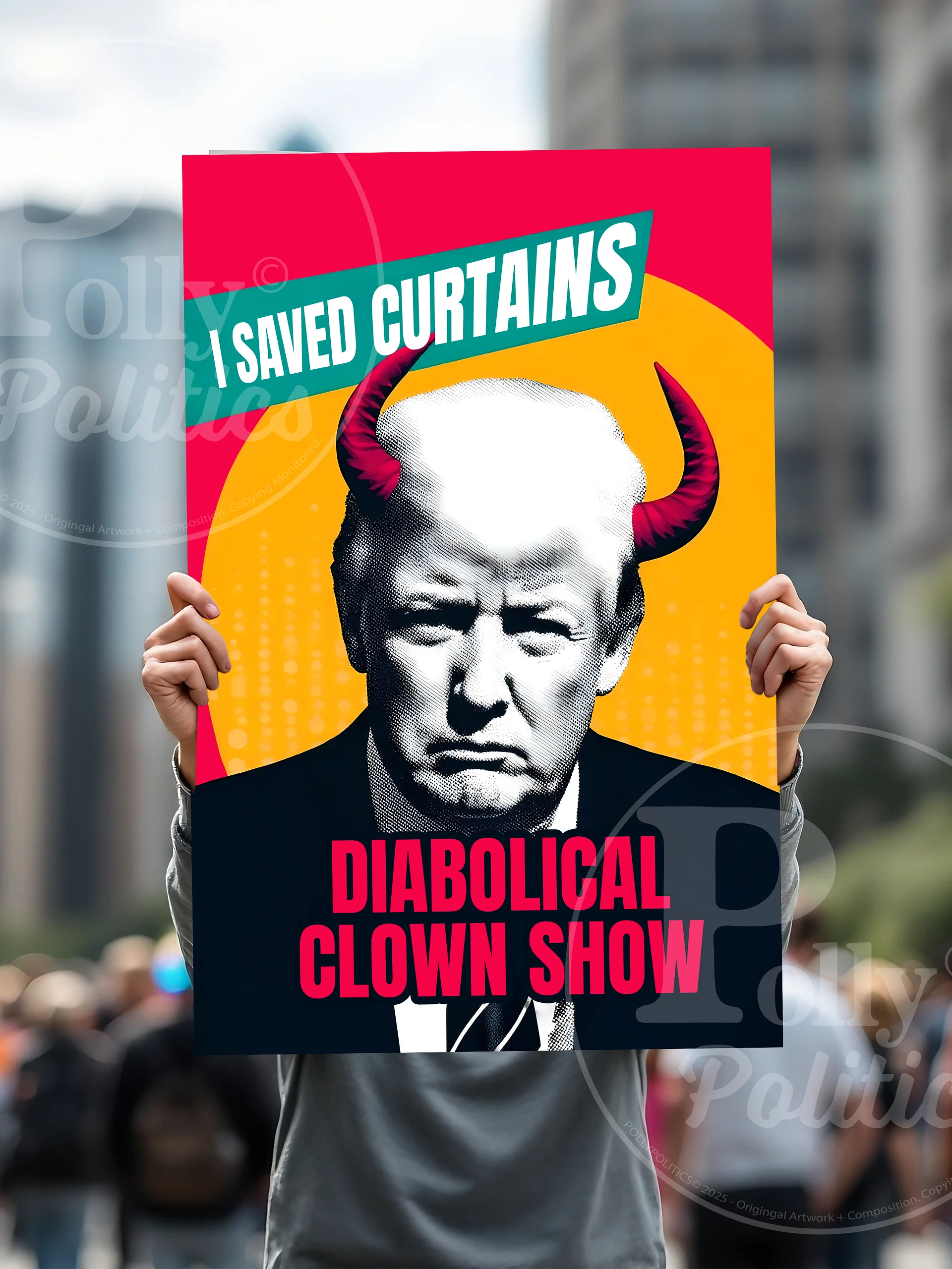Diabolical Clown Show Protest Sign product image (6)