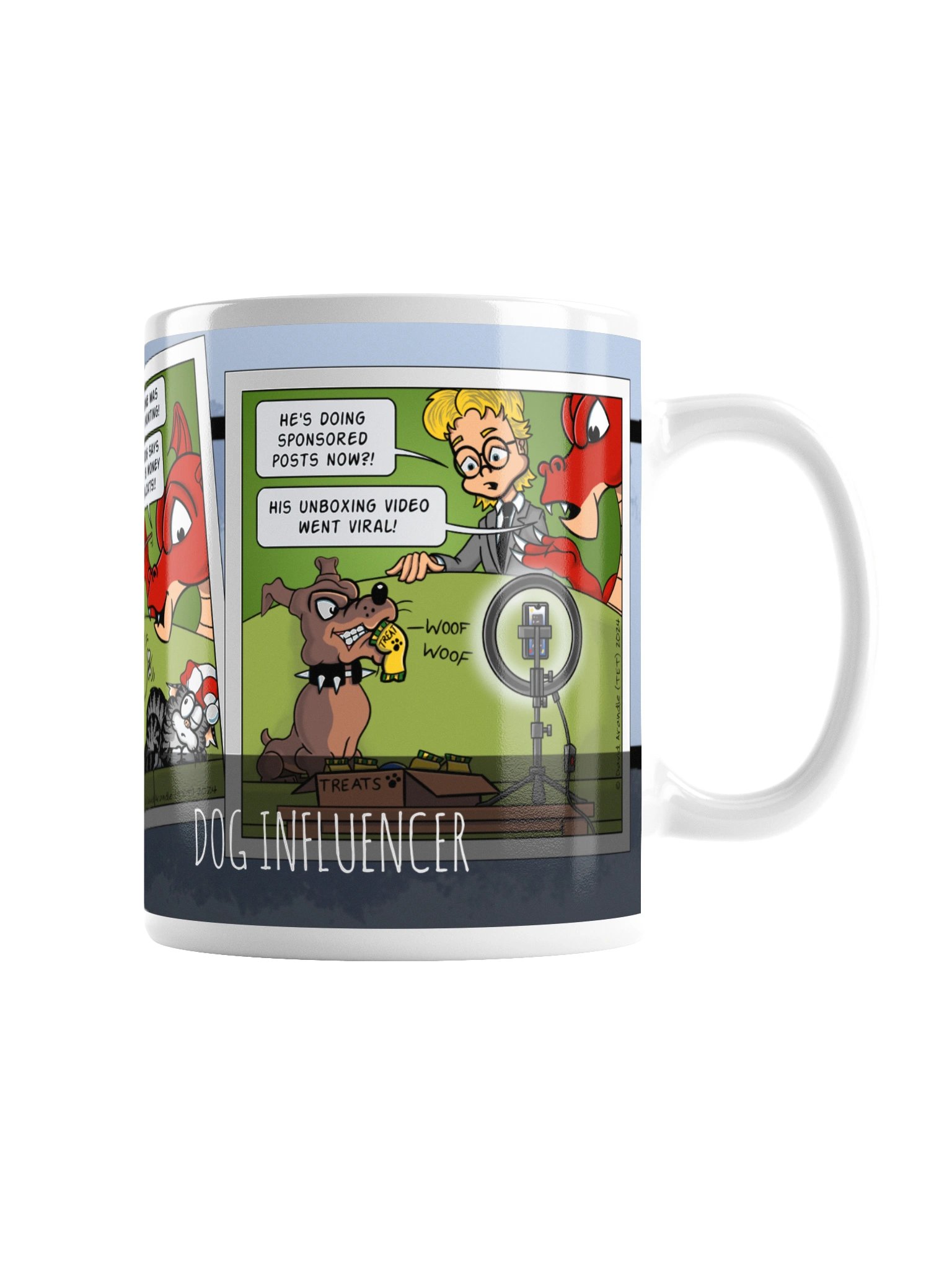 Resident Dragon Comic Dog Influencer Three-Panel Mug product image (3)