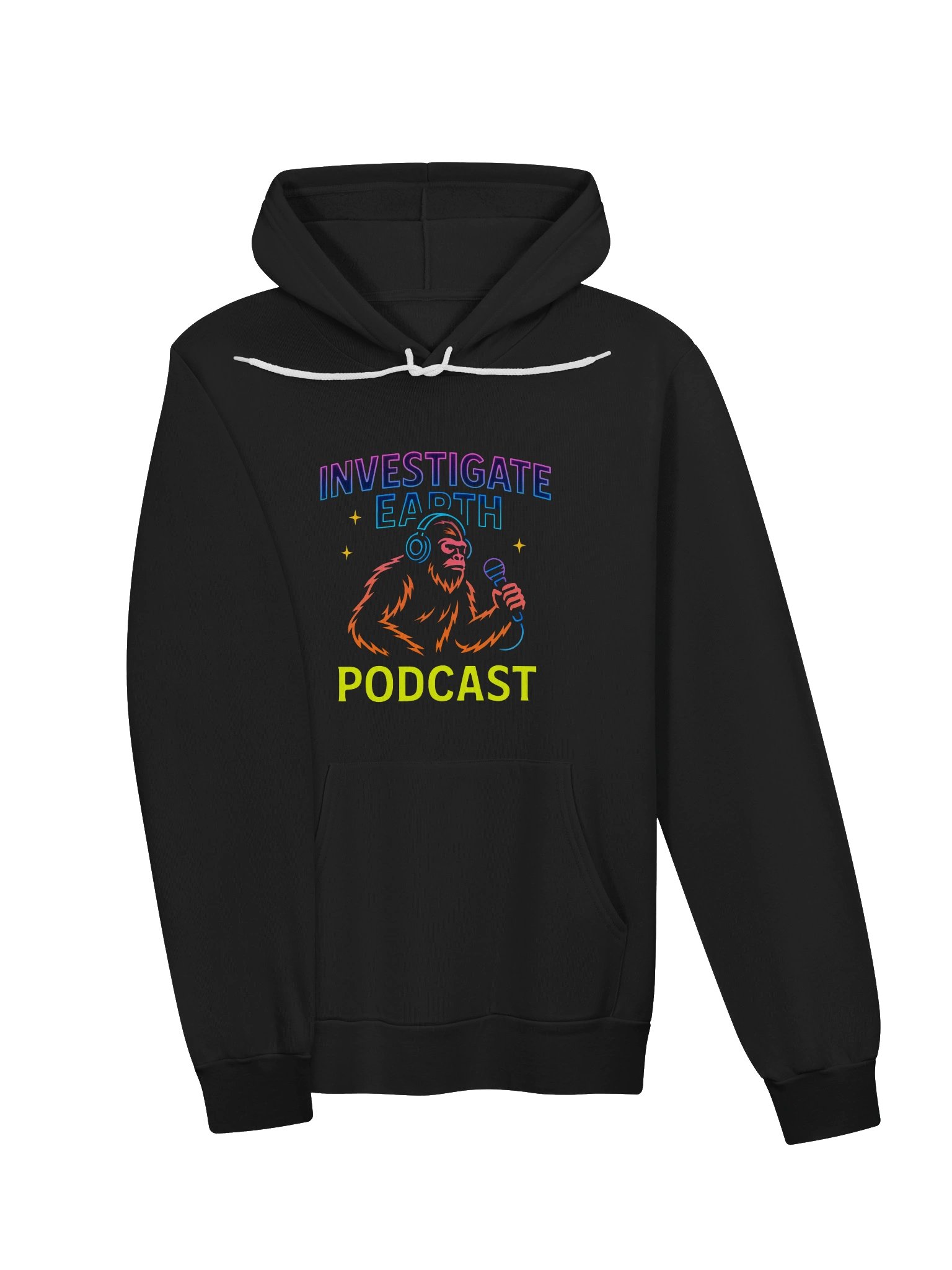 Neon Investigate Earth Bigfoot Podcast Hoodie product image (3)