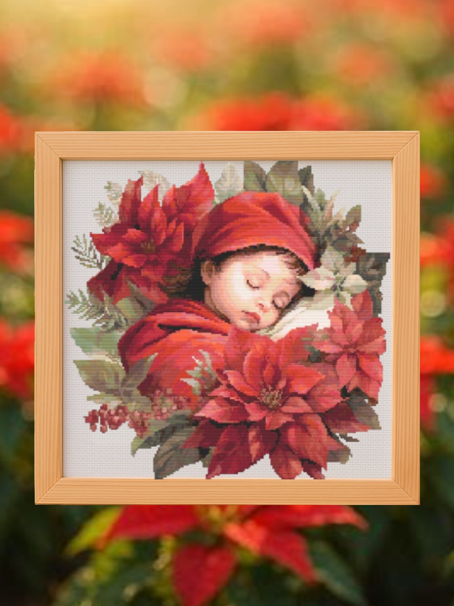 Baby Poinsettia Angel Cross Stitch Pattern product image (1)