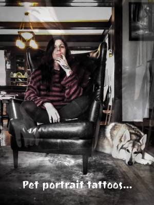 Here’s a throwback photo of me and my wolf bb Freya (R.I.P.) - pets are our chosen family, they are just the best. I can’t imagine a life with out them. Also, here are a few pet portrait tattoos I was fortunate enough to have the honor of doing.  Do you have any tattoos to honor your pets? #pettattoo #petportrait #losangelestattooartist #tattooartist #pettattoo 