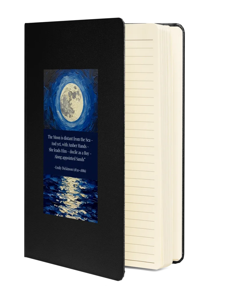 Hardcover "The Moon is distant from the Sea" Journal with Elastic Closure and Inner Pocket | Emily Dickinson Notebook product image (3)