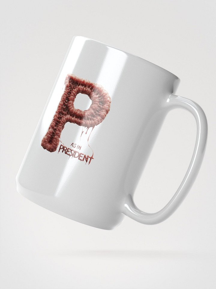 P as in president white glossy ceramic mug by dark alphabet product image (2)