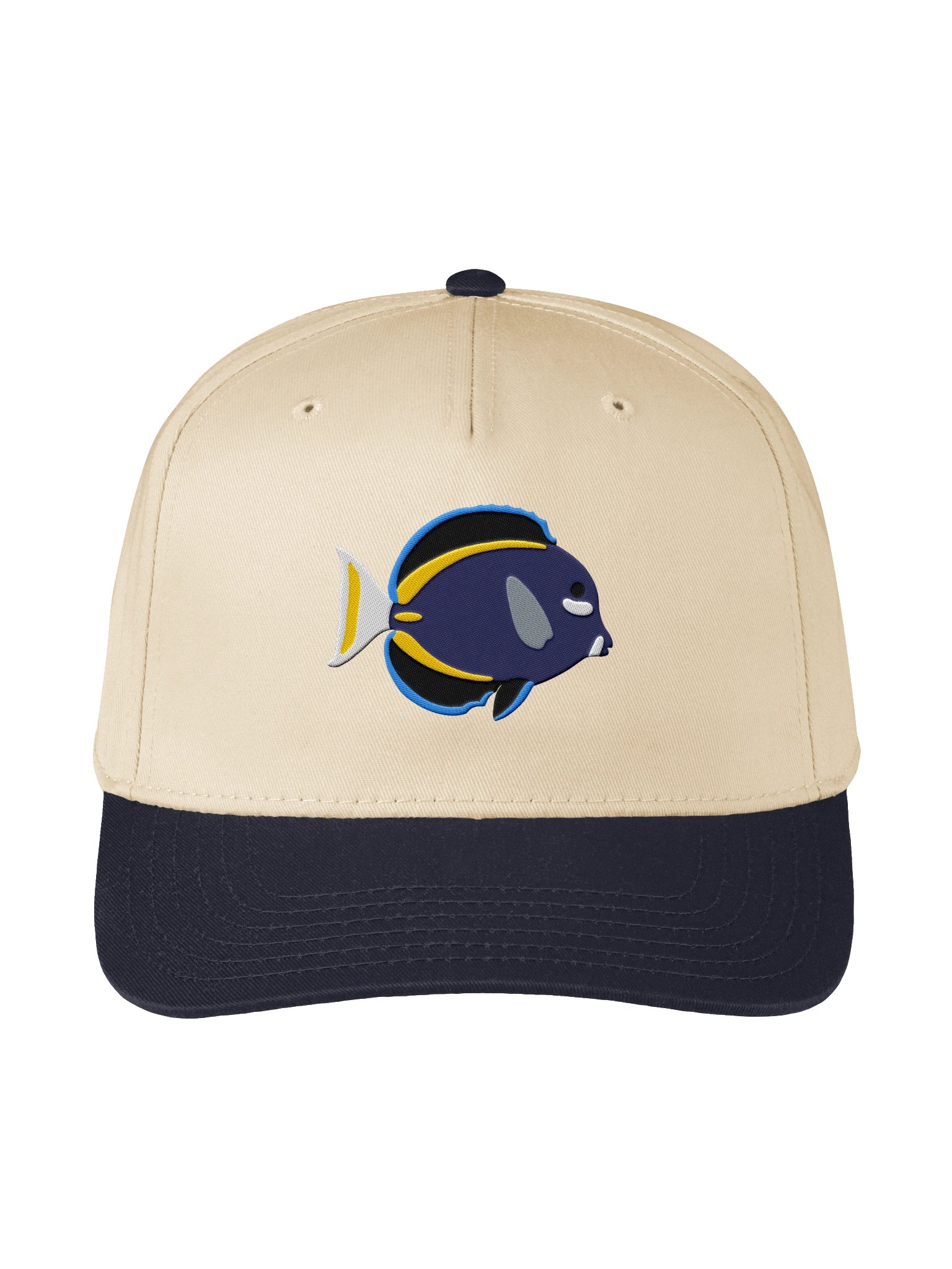 Whitecheek Tang Embroidered Mid-Profile Baseball Cap | Whitecheek Surgeonfish Reef Aquarium Fish Hat product image (1)