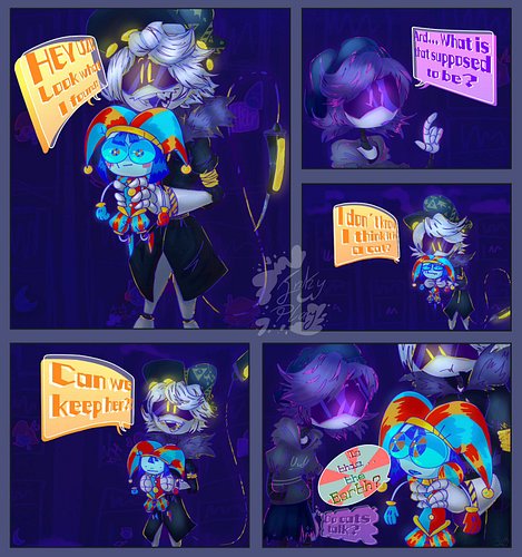 Crossover IdK

I did this when the Digital Circus was being teased, maaaan these two shows was really good... kinda sad that ...