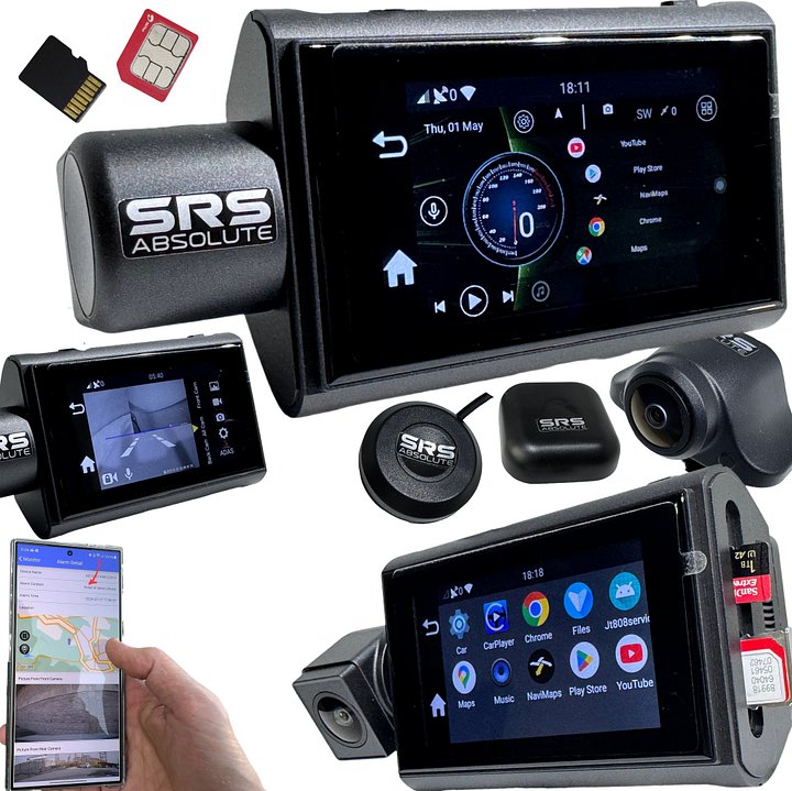 SRS ABSOLUTE Plug/Play 2K 4G Dash Cam 24×7 Remote Audio-Video Monitor Download/Playback/Livestream GPS Tracking Geo-Fence Hyper Lapse G-Sensor Motion Sensor 1TB MicroSD support (S3 2K 4G Gen3) product image (1)