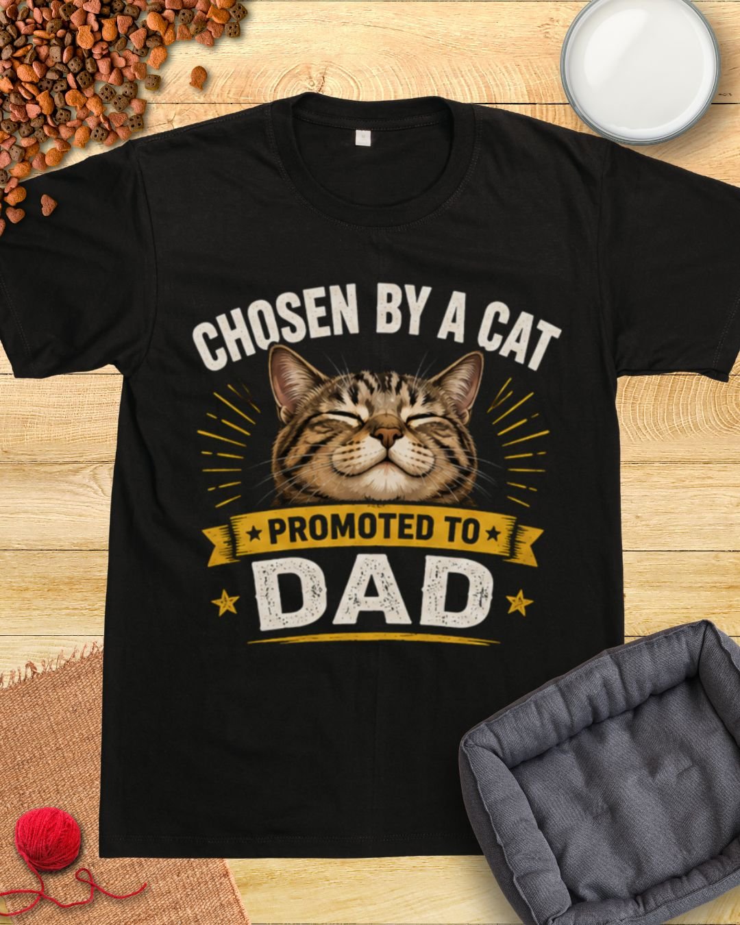 Chosen By a Cat Promoted to Dad T-Shirt product image (5)