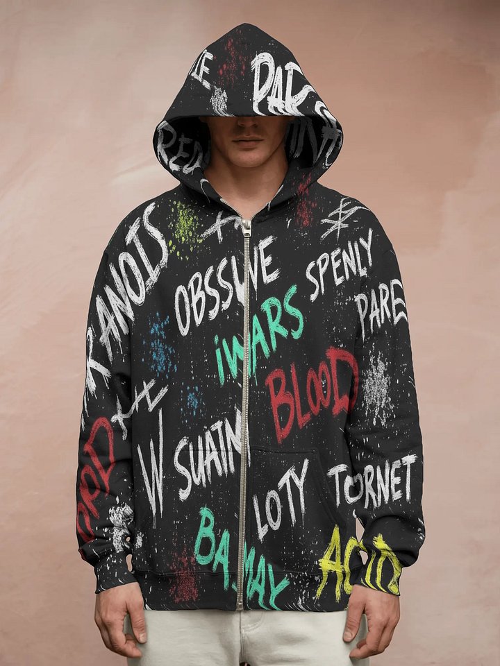 PSYCHO – Mental Static Series - All-Over Print Zip Hoodie product image (1)