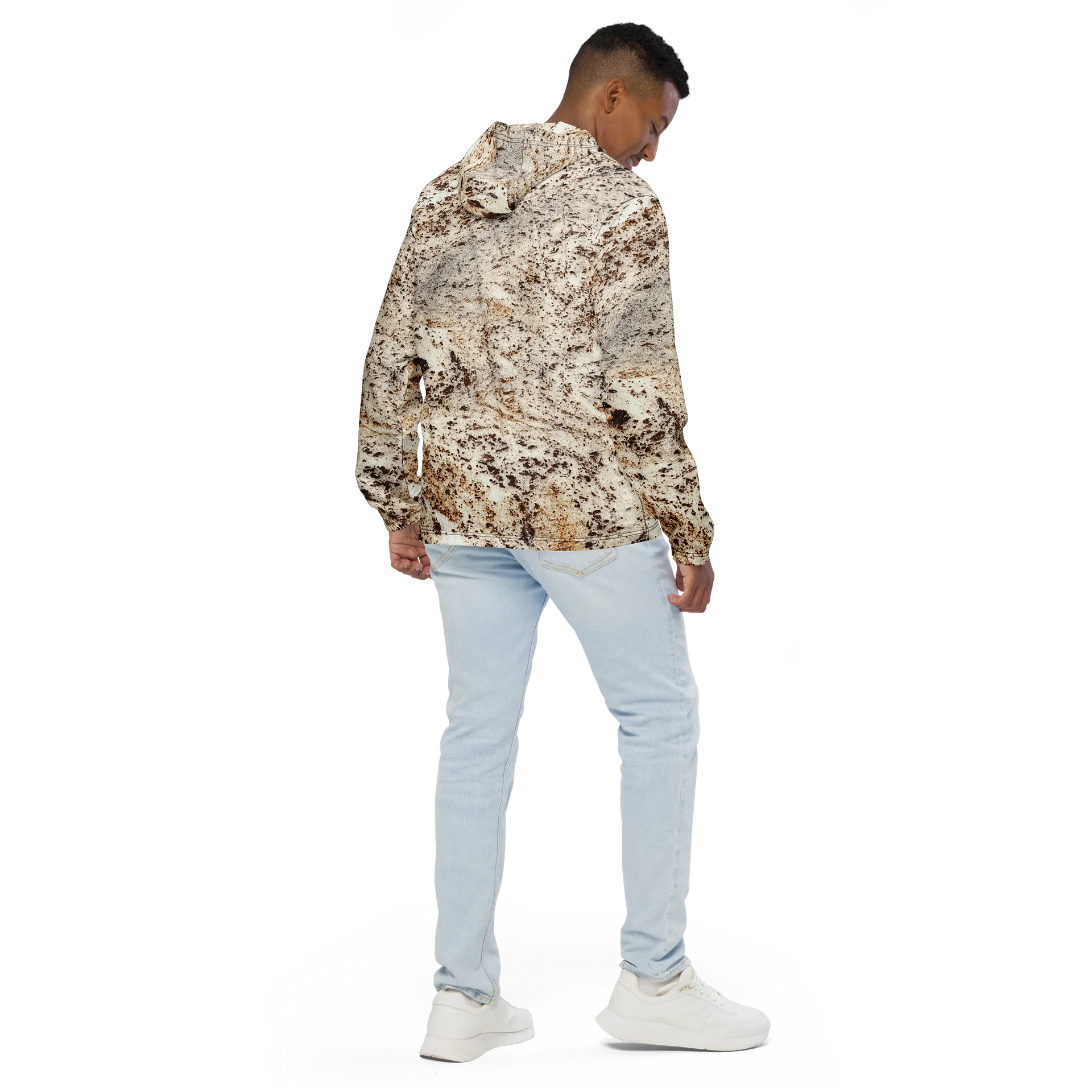 Espresso Swirl Unisex All-Over Print Marbled Cacao Lightweight Windbreaker product image (4)