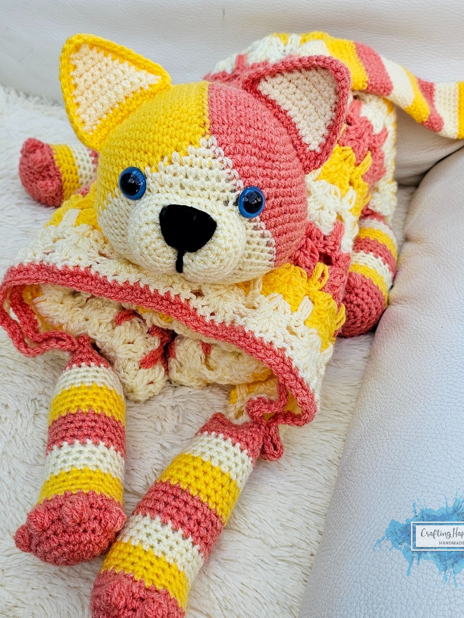 Calico Cat Crochet Baby Blanket PATTERN | Amigurumi Toy, Stroller Throw (PDF Pattern) product image (10)