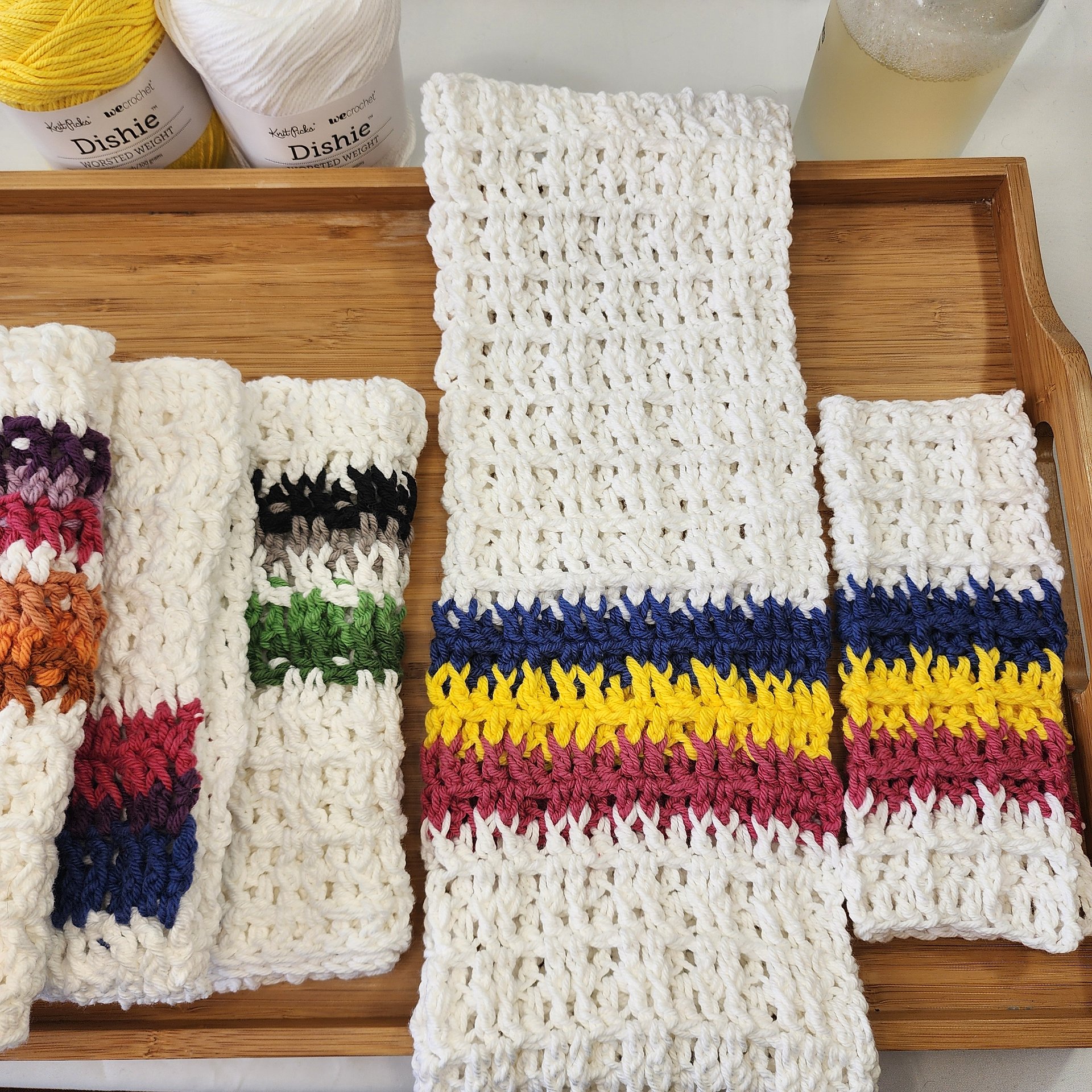 Pride Crochet Dishcloth & Kitchen Towel Set, Pride Gift, Kitchen Towels, Rainbow Set, Crochet Towels, Rainbow Towels, Handmade Gift product image (4)
