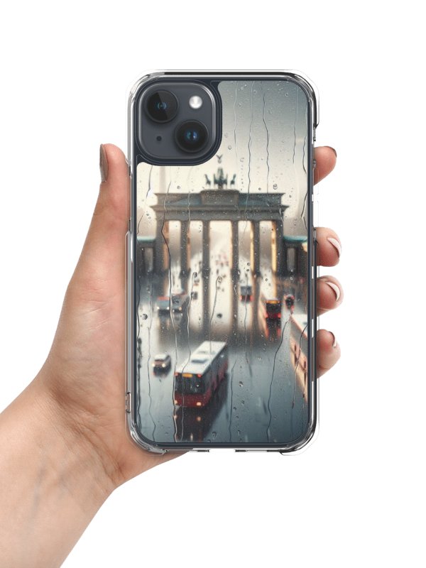 Rainy Monument Clear iPhone® Case | AI Design product image (1)
