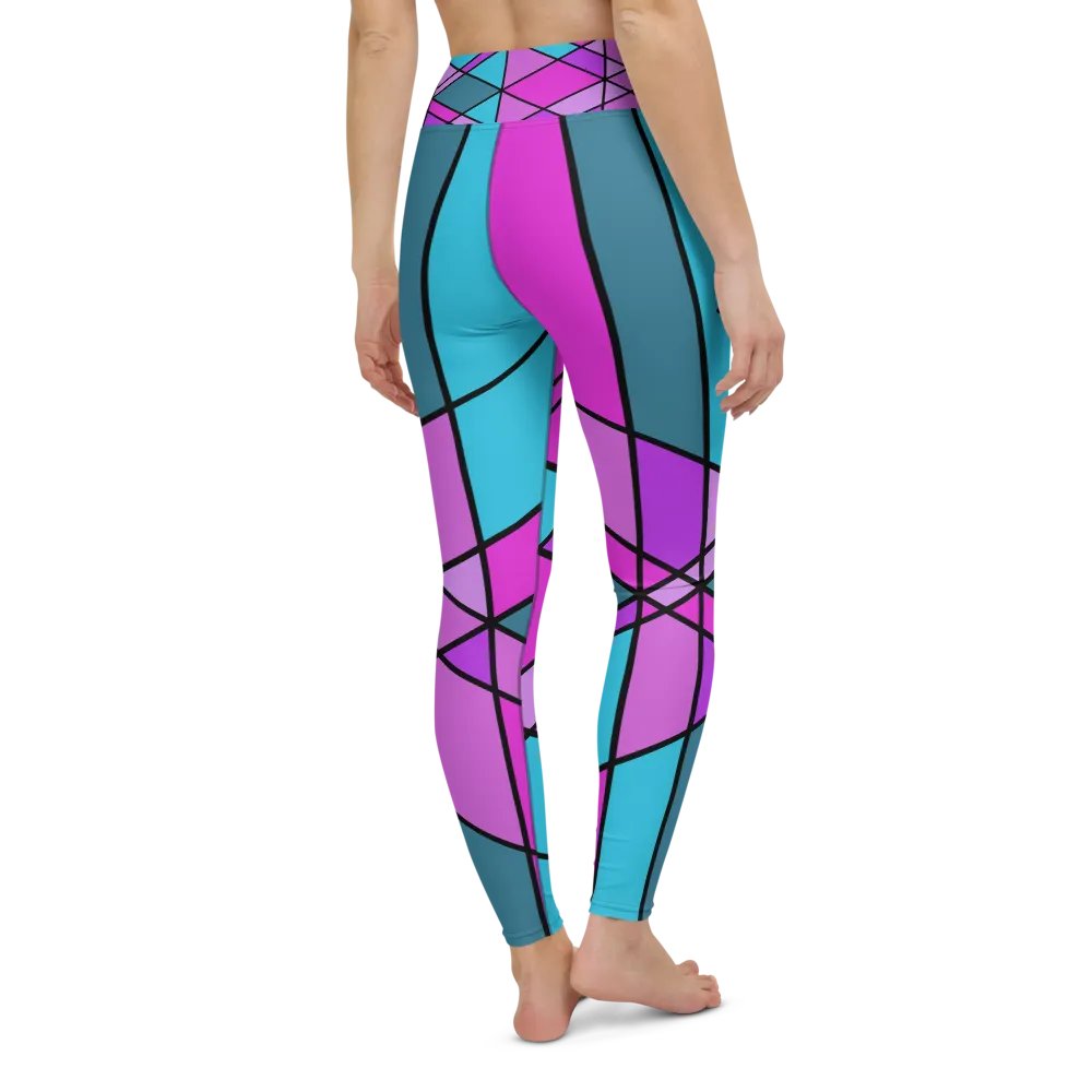 Multi-Colored Geometric Pattern Yoga Leggings product image (8)