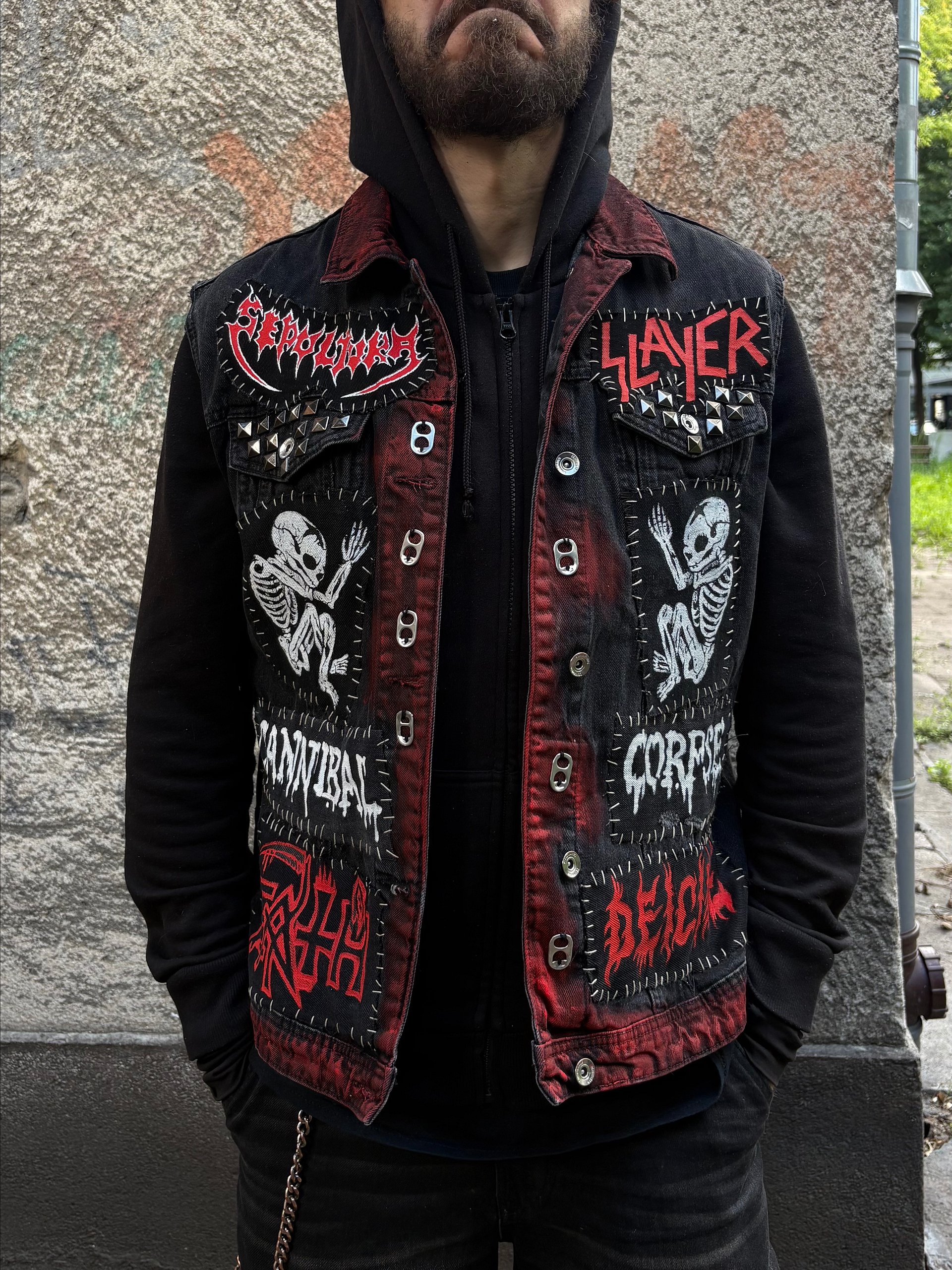 💀 Hand-Customized Old-School Death/Thrash Metal Battle Vest 💀 product image (6)