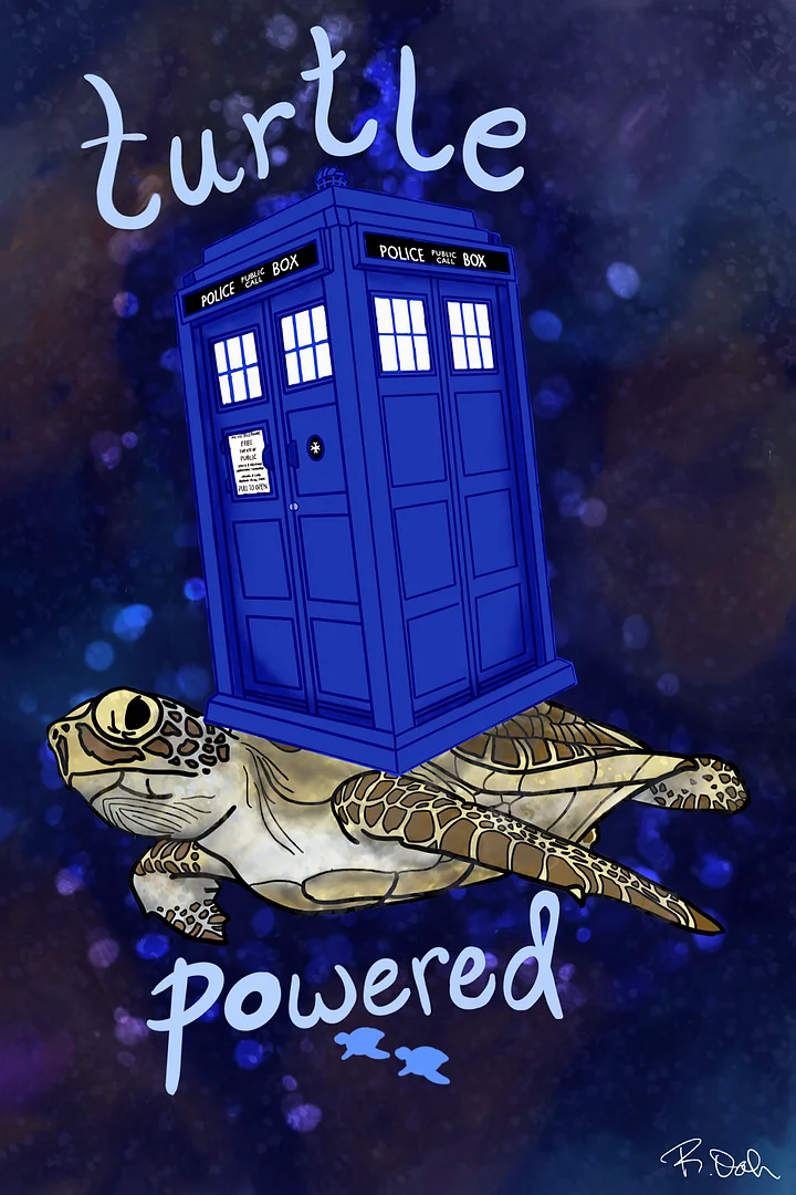 Turtle Powered (Original on Canvas) product image (1)