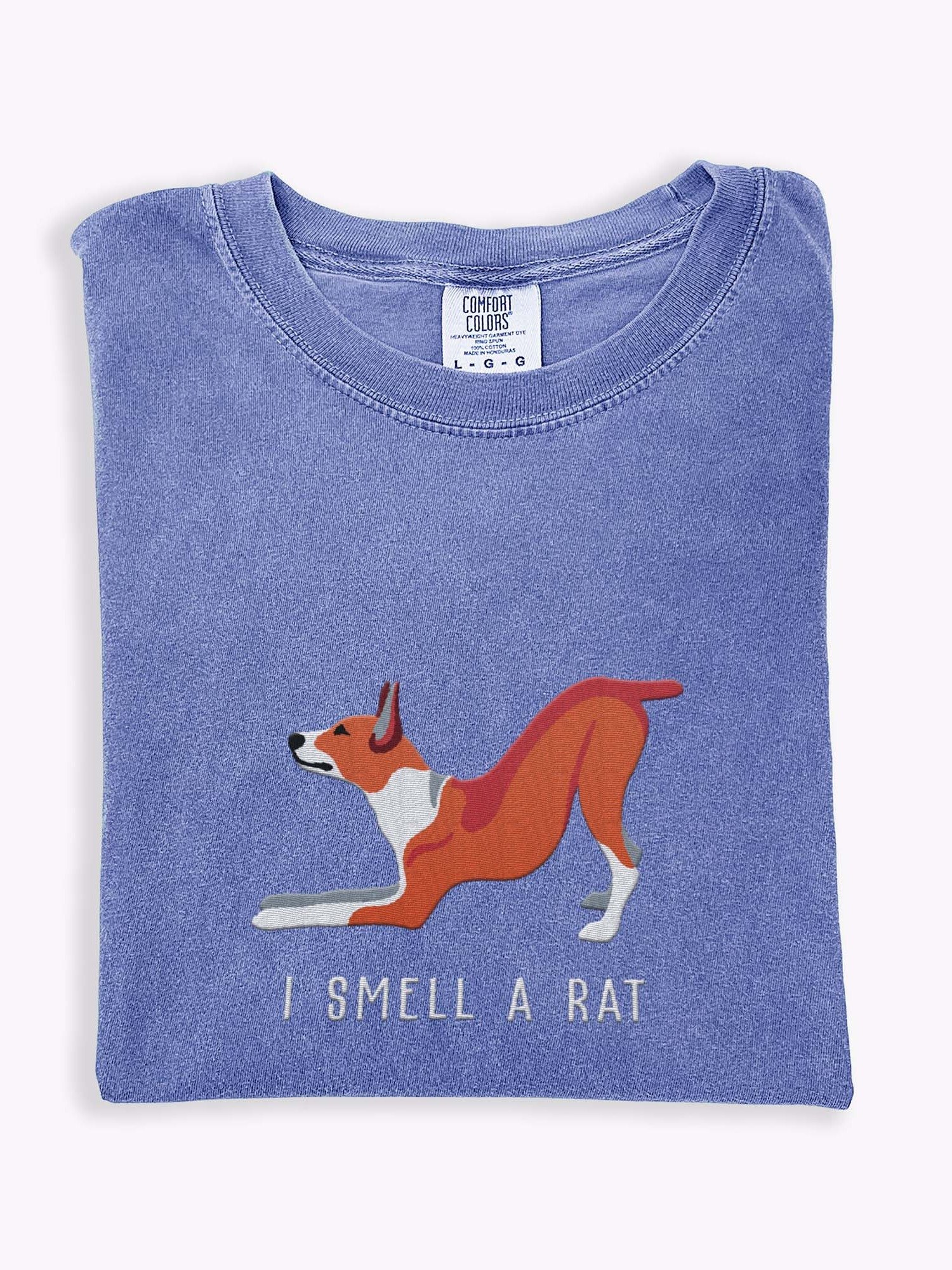 I Smell a Rat T-Shirt(Embroidered) of a Rat Terrier(Red & White) product image (1)