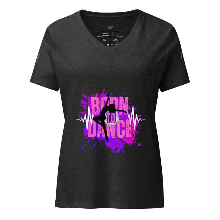Expressive Born to Dance Her Silhouette Women's V-Neck Tee product image (3)