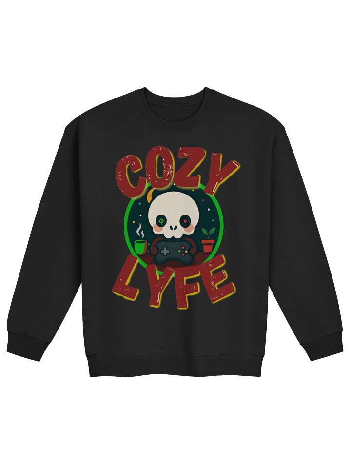Cozy Gamer Skull Crewneck Sweatshirt product image (3)