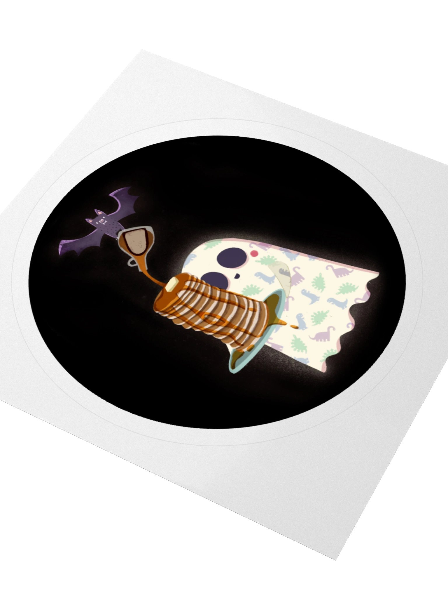 Little Ghost Pancake Stack Breakfast - Vinyl Sticker product image (3)