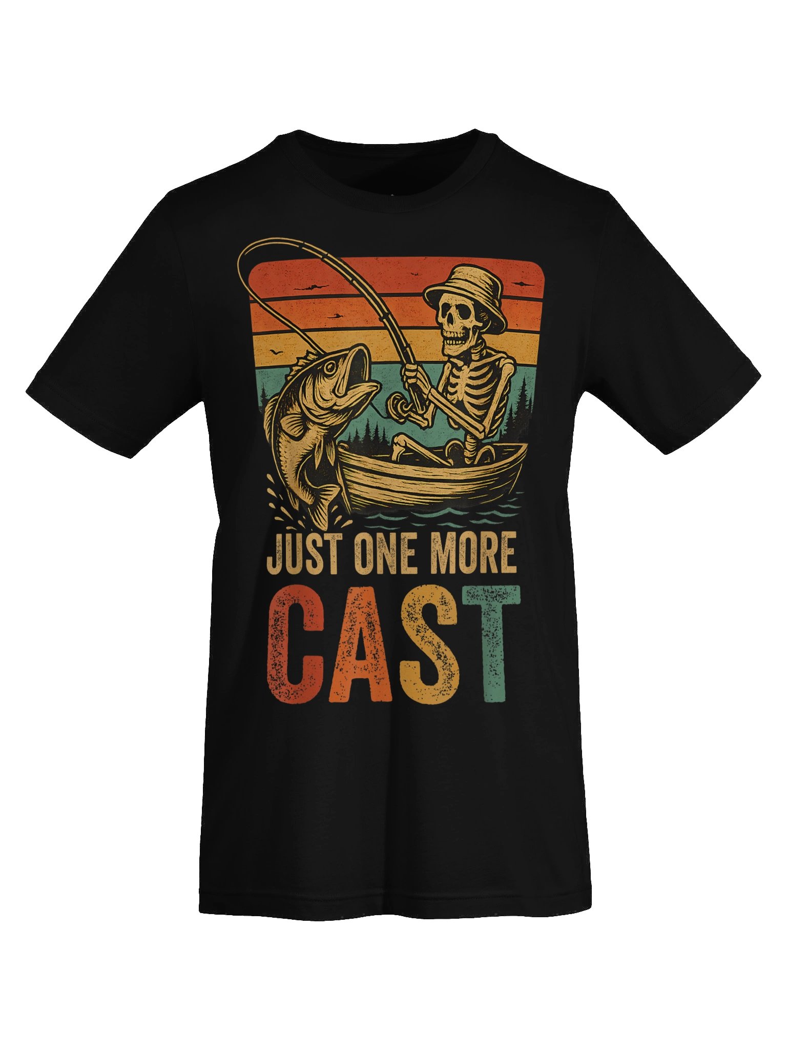 Just One More Cast Funny Retro Fishing Bass Fishing Enthusiasts Unisex T-Shirt product image (7)