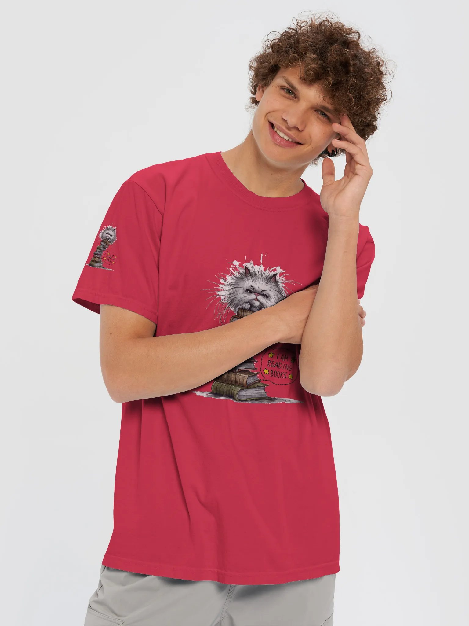 Bookworm Cat Comfort Tee product image (22)