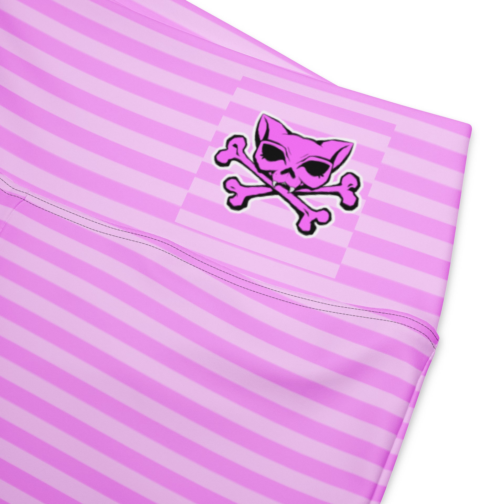 Pink and White Stripped Kat Skull Flares product image (2)