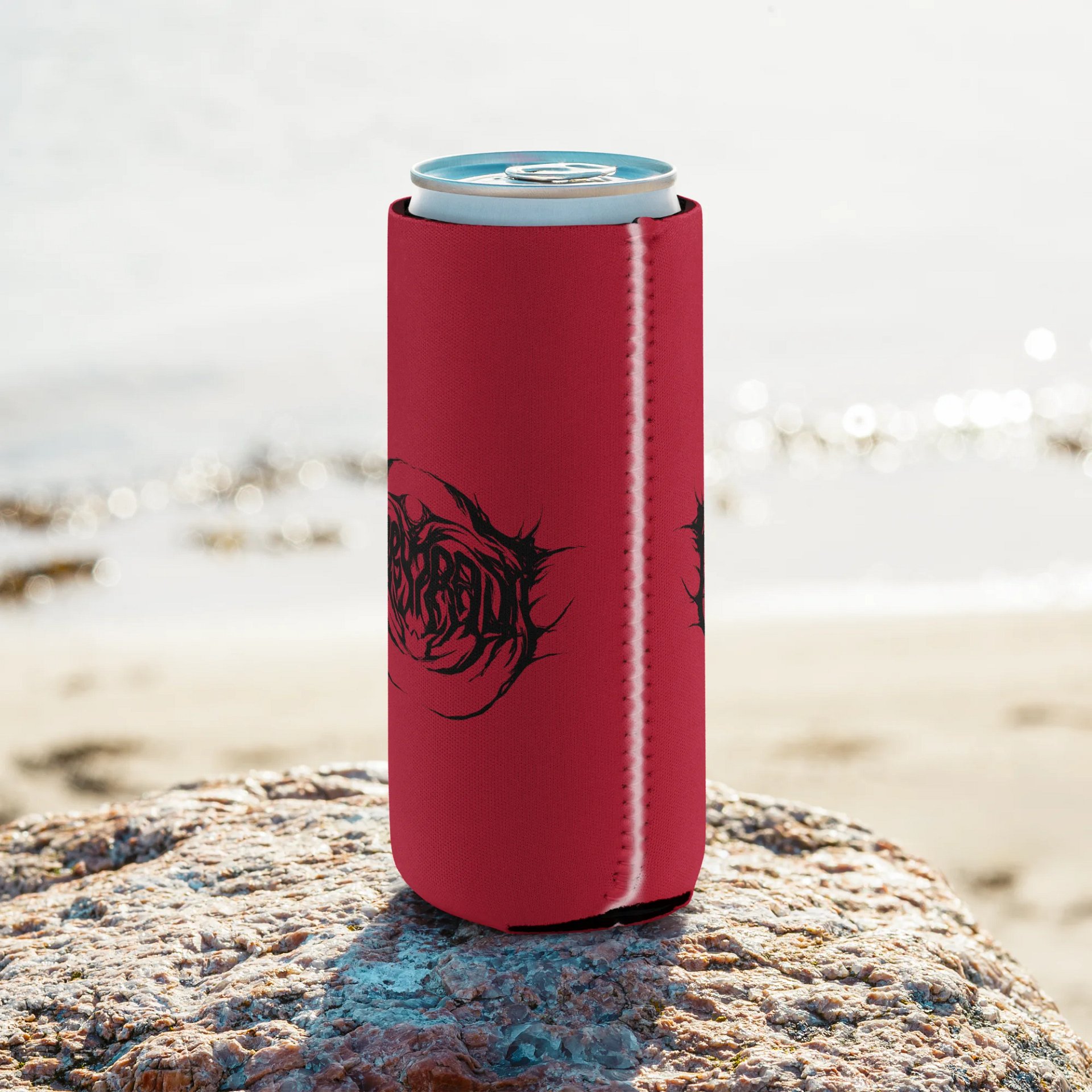 Metal Logo Koozie - Black Print on Red product image (17)