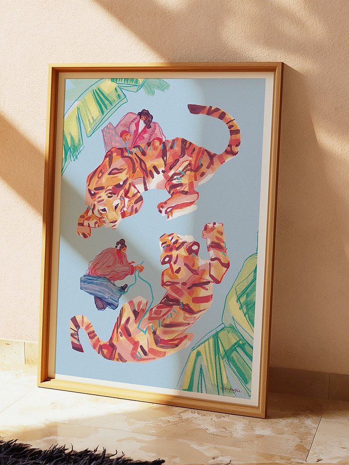 Mending Tigers Art Print product image (2)