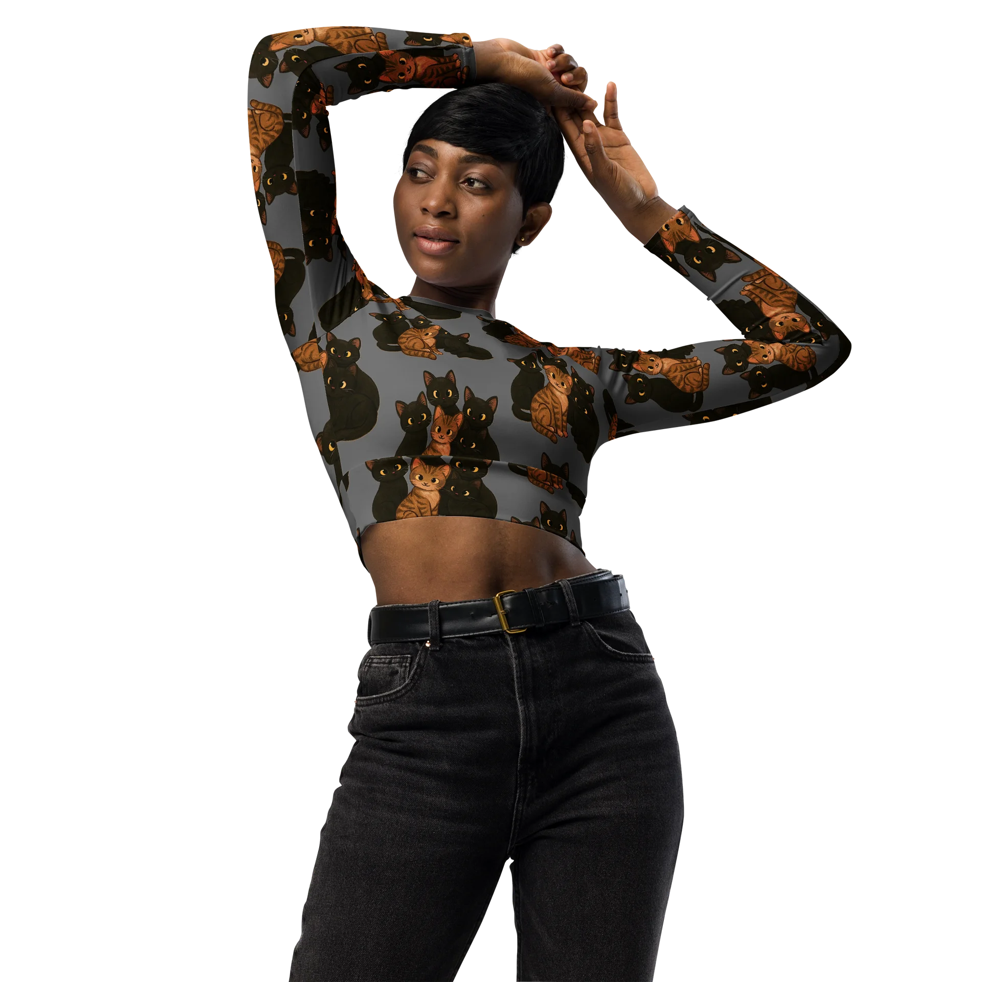 Cat brigade All-Over Print Crop Top product image (3)