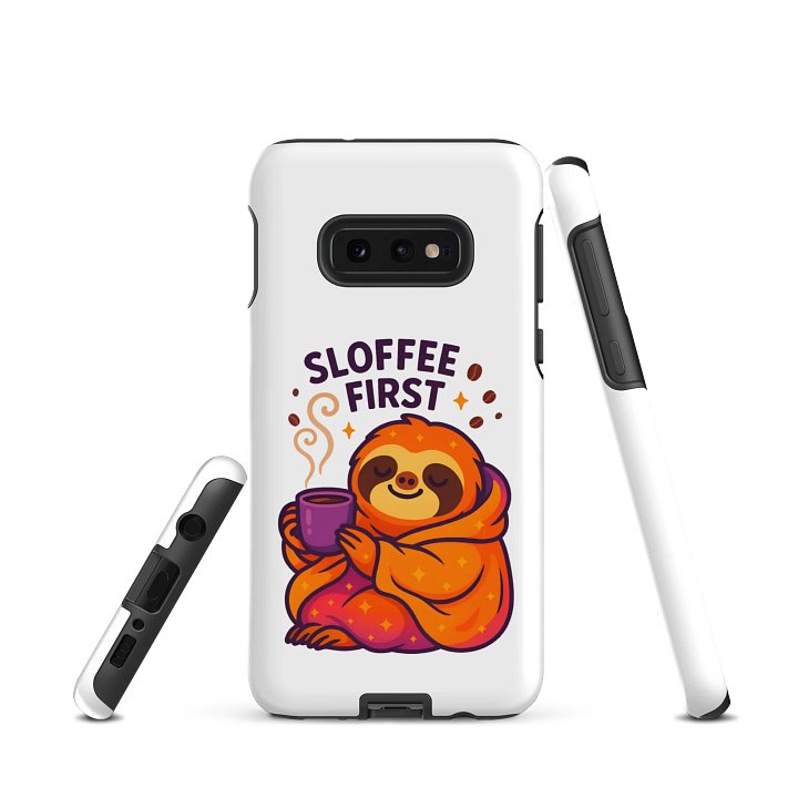 Sloffee First – Funny Sloth Samsung Case | Coffee Lover Tough Phone Case – Sloths Having Snacks Collection product image (1)