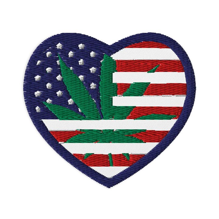 Patriotic Heart Flag - Cannabis | Embroidered Patch product image (1)