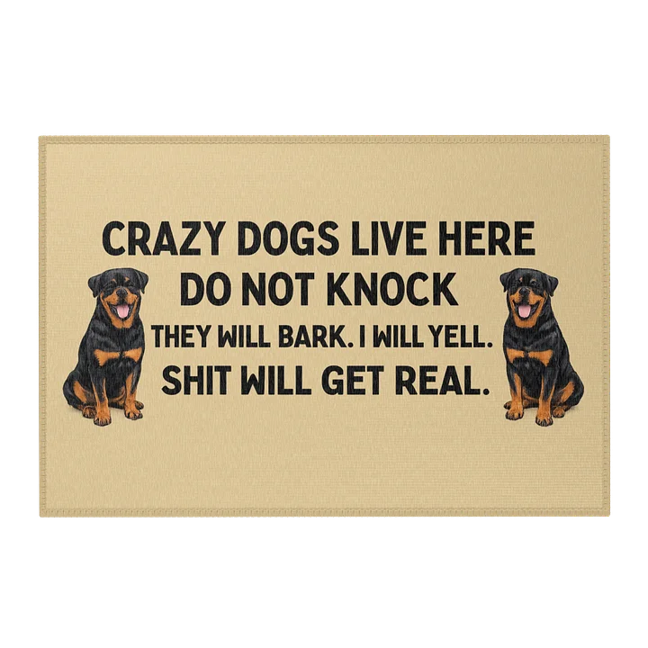 Crazy Rottweilers Welcome Mat product image (1)