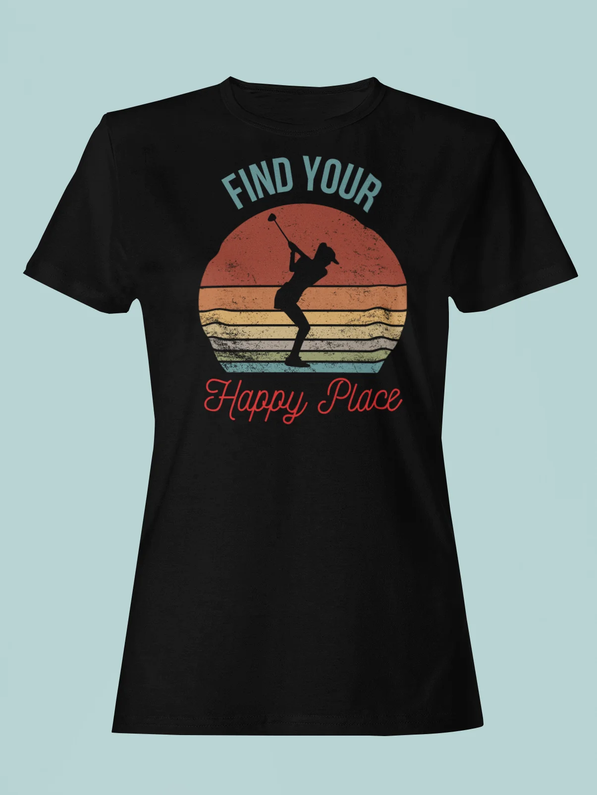 Retro Swing: Find Your Happy Place Women's Fitted Tee product image (1)