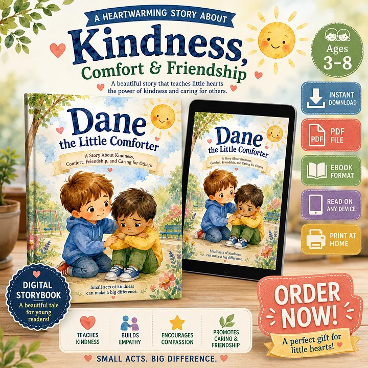 Dane the Little Comforter | Children's Storybook PDF | Printable | Ages 3–8 | Instant Download product image (1)