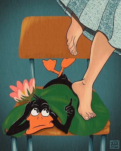 Tickle tickle.  More old art cause I woke up with a migraine. 
.
.
.
#daffyduck #looneytunes #dirtyduck #feet #tickletickle