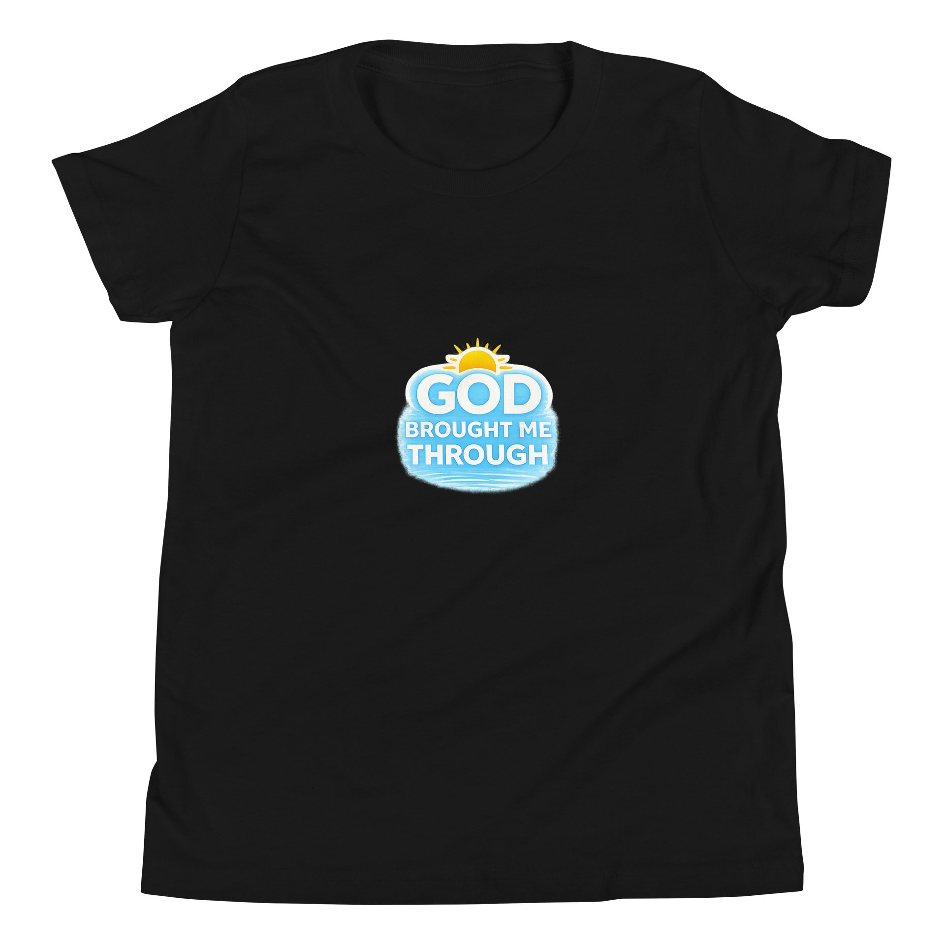 God Brought Me Through Youth T-Shirt – Black & Gold Edition product image (4)