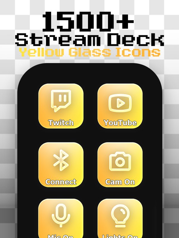 Room to Type - Yellow Glass Stream Deck Icons product image (1)
