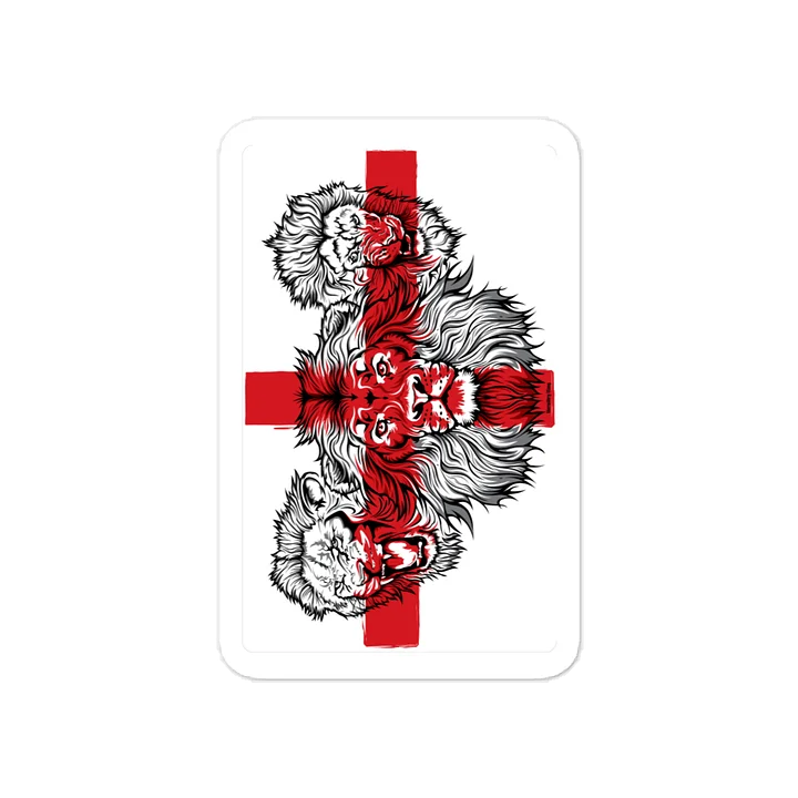 England 3 Lions St George's Cross Vinyl Decal | Kiss-Cut Sticker | Original Illustration product image (1)