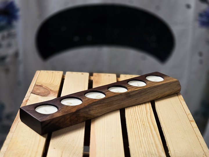 Live Edge Walnut Firefly (6 Candle Holder) product image (2)